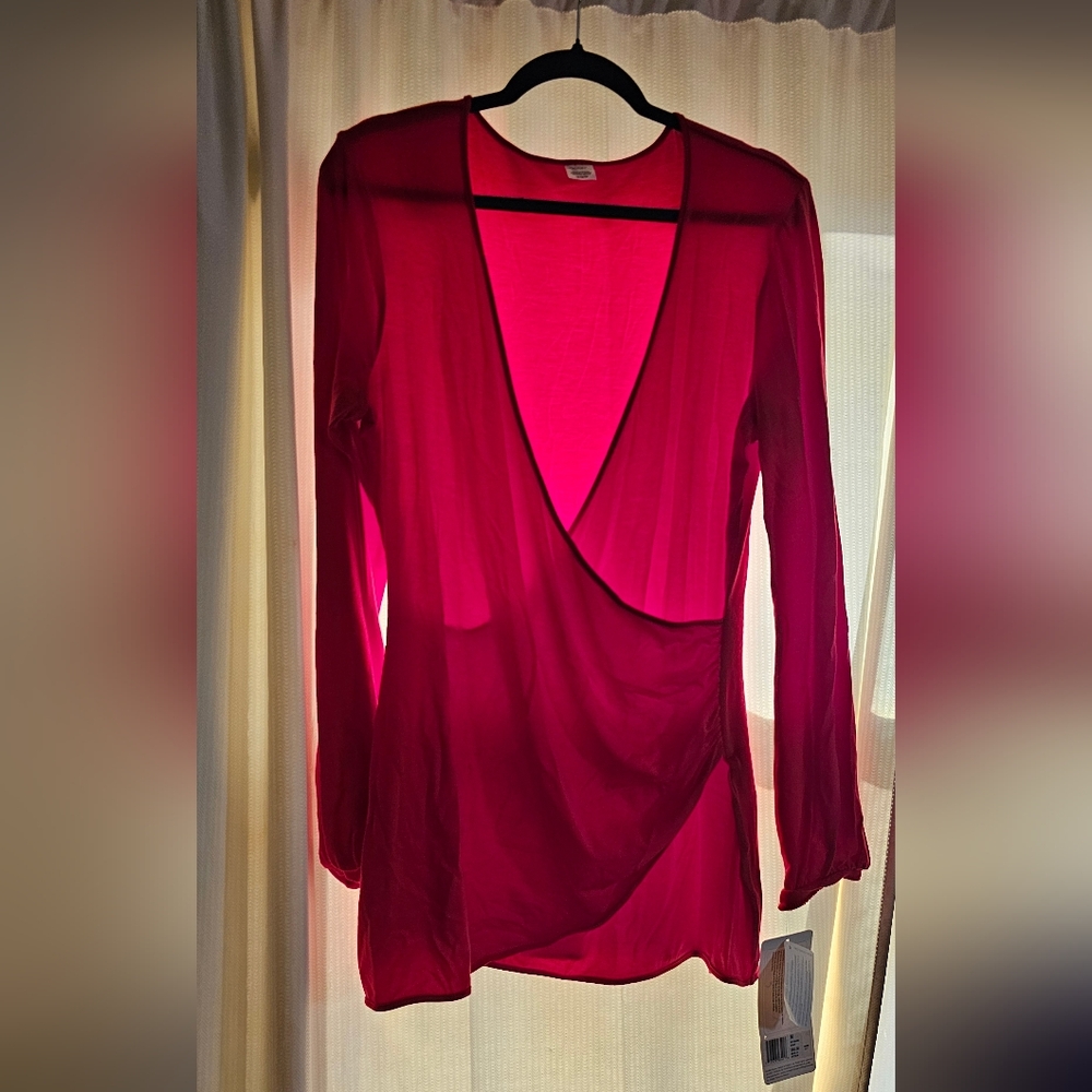 NWT Jockey Person to Person M Pink Wrap Shirt